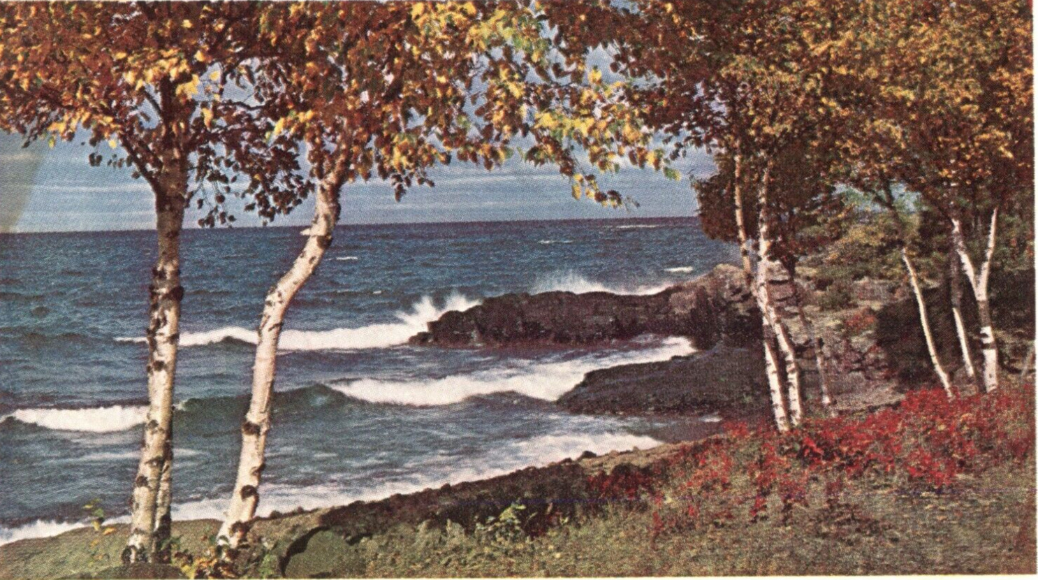 Vintage Postcard Lake Superior Copper Harbor MI American Oil 1969