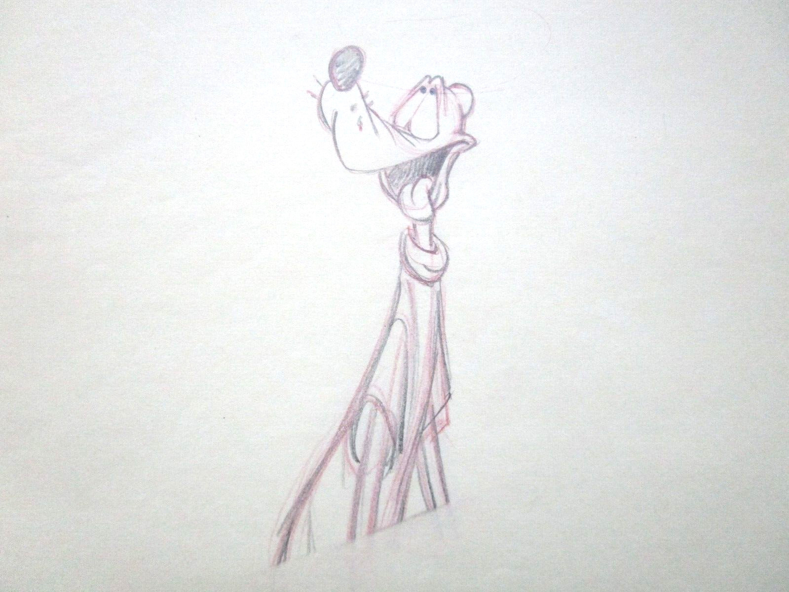 1940's GOOFY Walt Disney ORIGINAL PRODUCTION cel DRAWING dog art