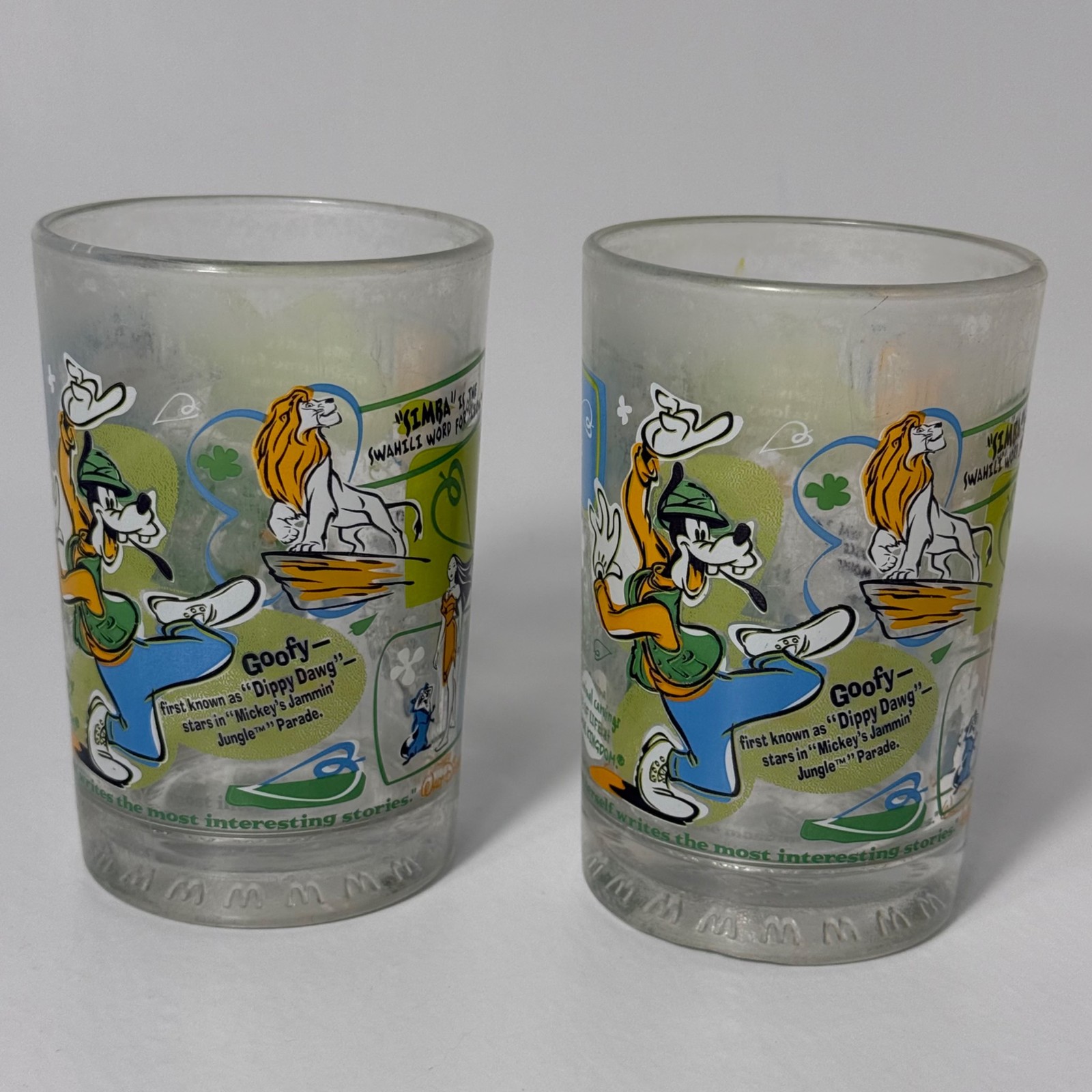 2 Vintage McDonalds Disney Animal Kingdom 100 Years of Magic Drinking Glasses 2 Vintage McDonalds Disney Animal Kingdom 100 Years of Magic Drinking Glasses