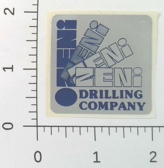 Vintage Zeni Drilling Company Mining Equipment Sticker Decal