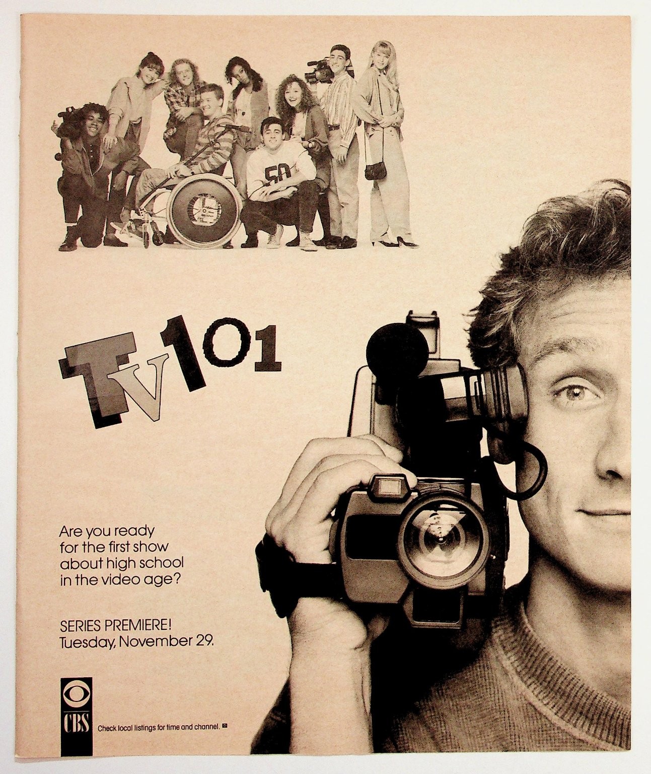 TV 101 CBS 1988 Vintage TV Show Series Premiere Print Ad Ephemera