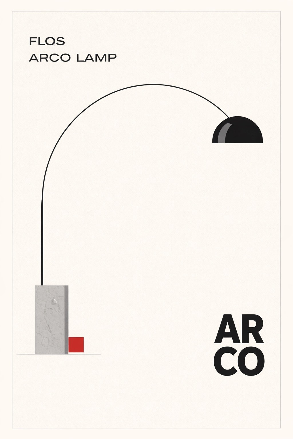Flos Arco Lamp Poster 🌟 Mid-Century Modern Design - 16x24” Premium Matte Paper