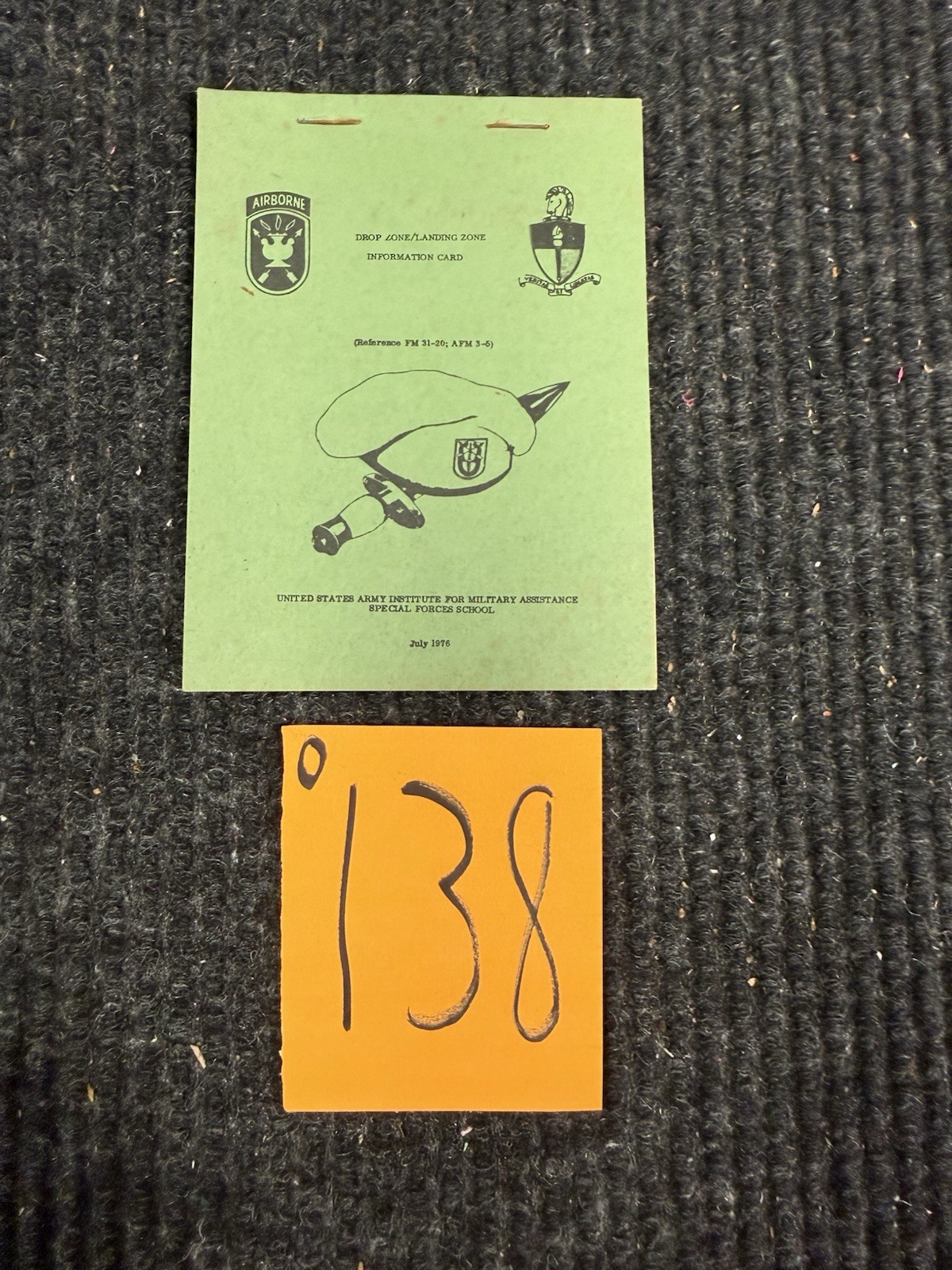 1970’s US Drop Zone Information Card O138