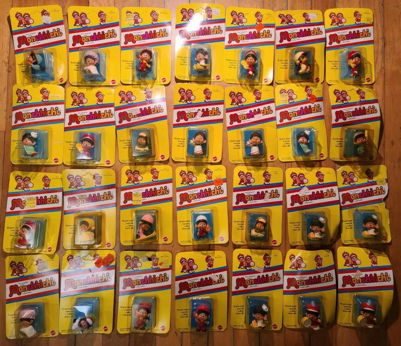 Lot of 28 Monchichi Sekiguchi Figurines Vintage 1979 1981 Sealed MOC Toys Mattel