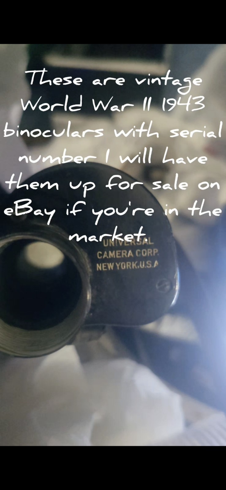 WW2 Vintage Binoculars, 6x30  Serial Number 34421 Works Perfectly
