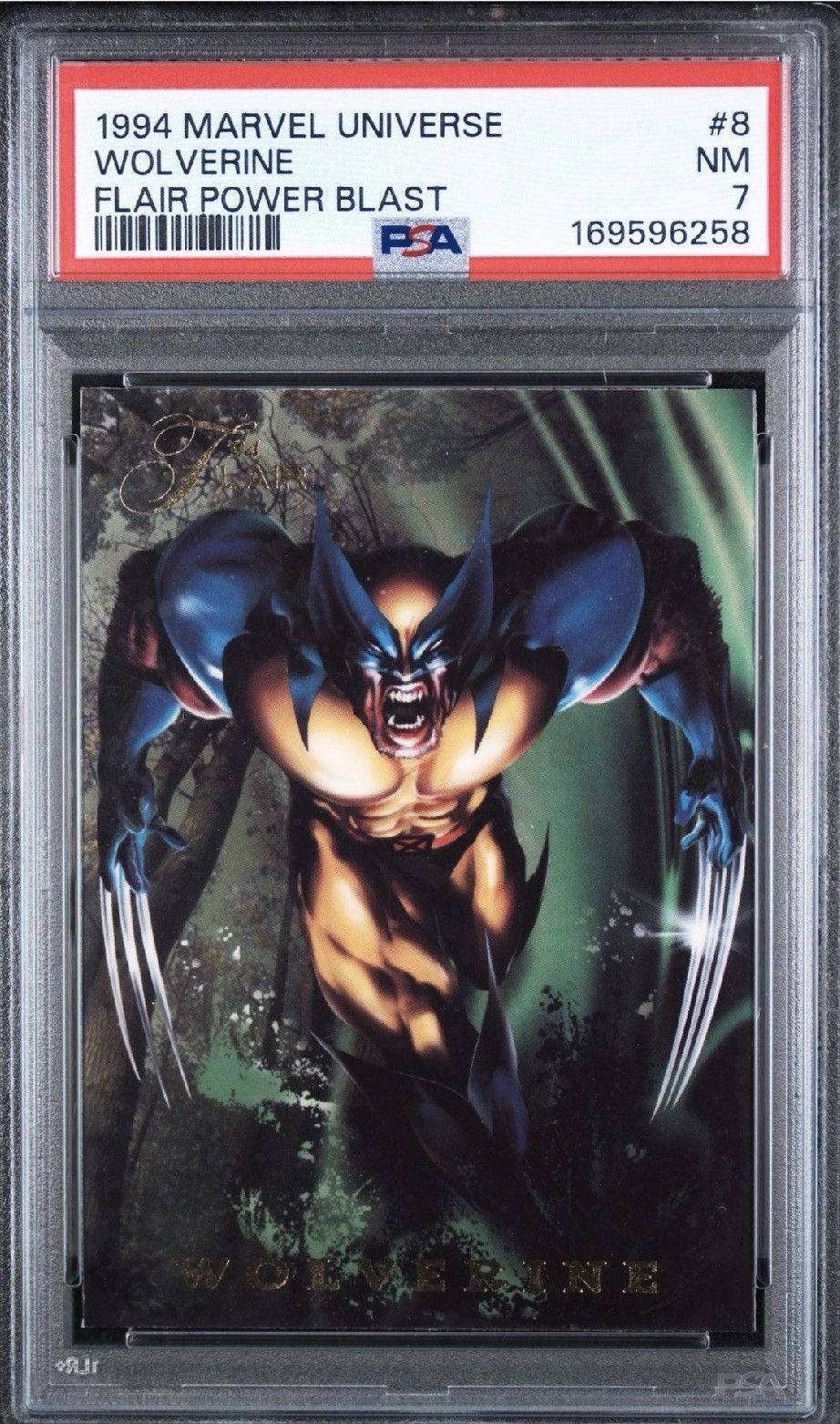 1994 Marvel Universe Wolverine Flair Power Blast PSA 7