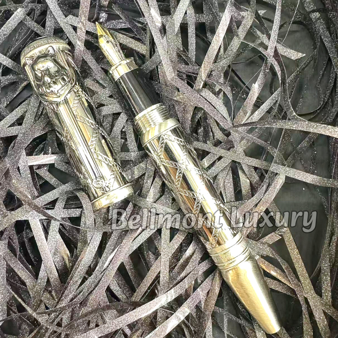 MONTBLANC Rudyard Kipling Wolf Head Limited Edition Luxury Silver Fountain Pen MONTBLANC Rudyard Kipling Wolf Head Limited Edition Luxury Silver Fountain Pen