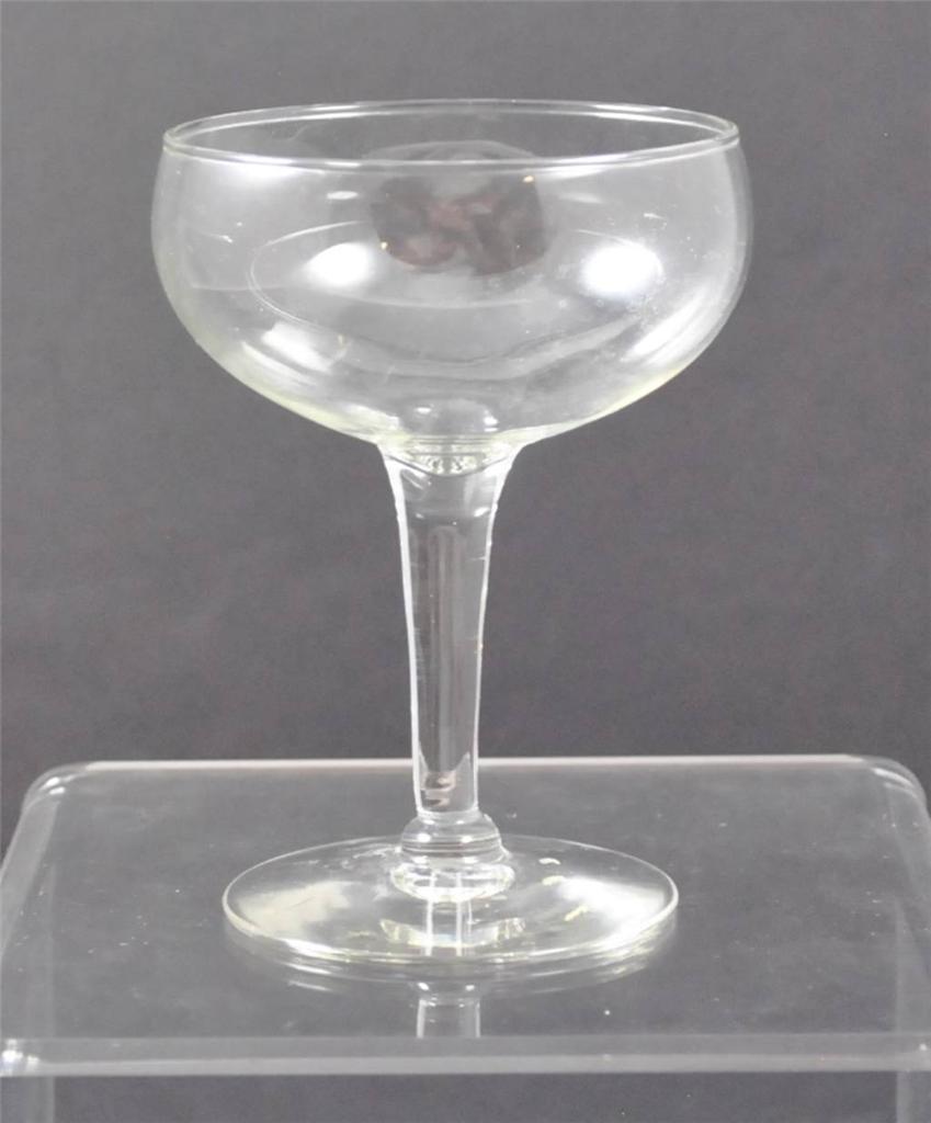Vintage No Trim Clear Glass Crystal Stem Ware Wine Water Champagne Goblet Stem 0