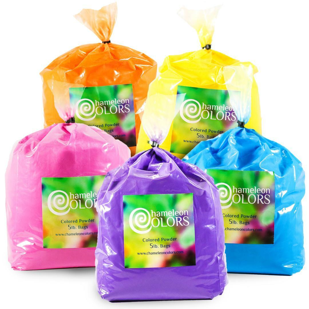 Holi Color Powder 5- 5 pound packages by Chameleon Colors ***FREE SHIPPING***