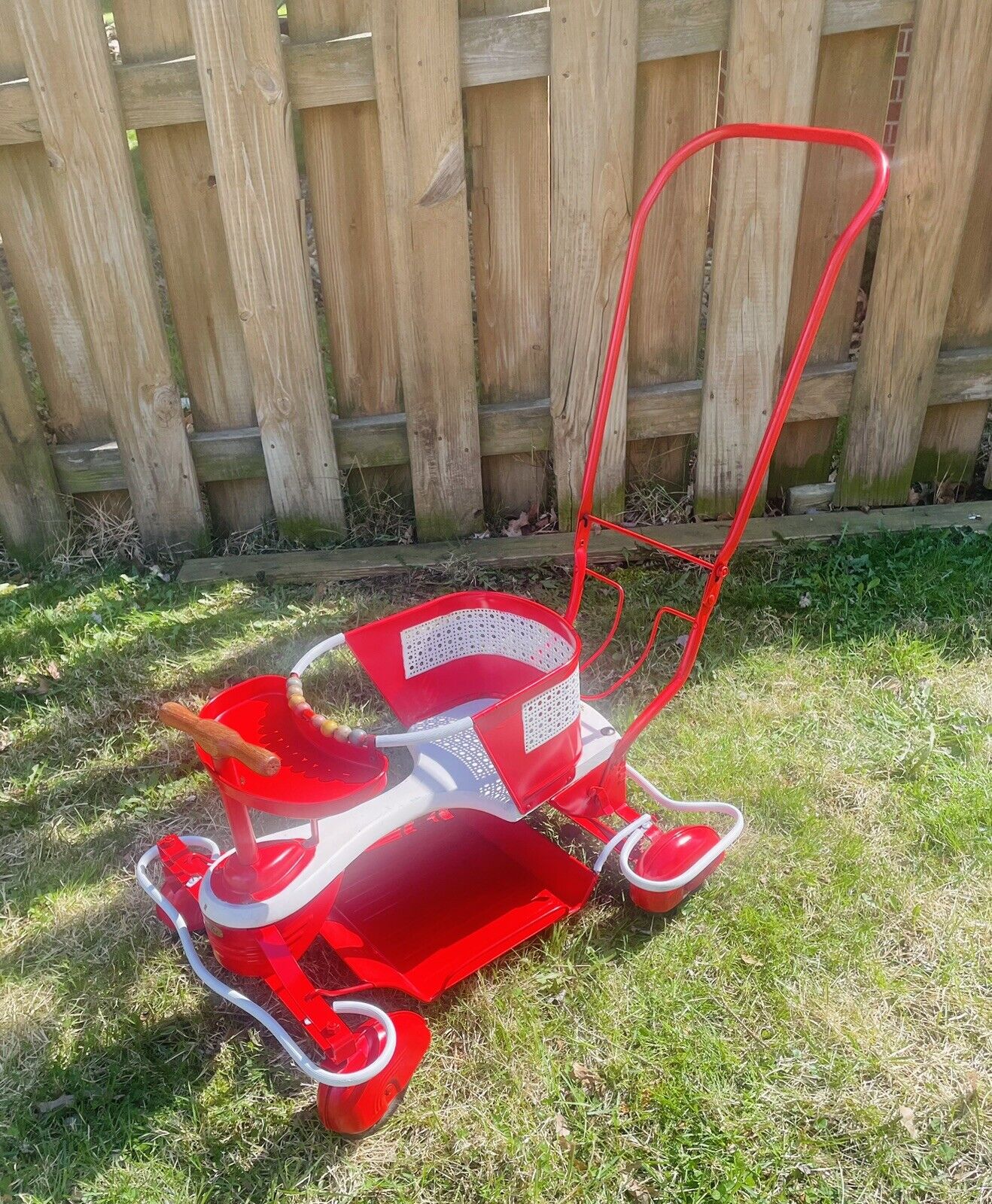 1949 RED TAYLOR TOT Stroller/Walker All Original Completely Repainted Awesome