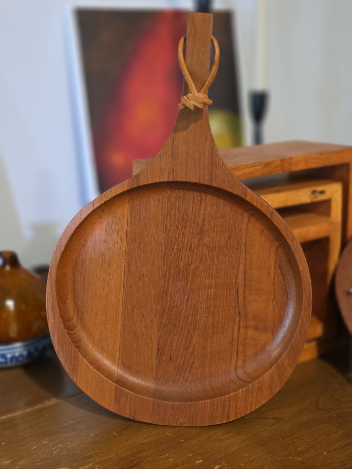 Kjeni Wooden Danish Mid-Century Teak Wooden Serving Platter