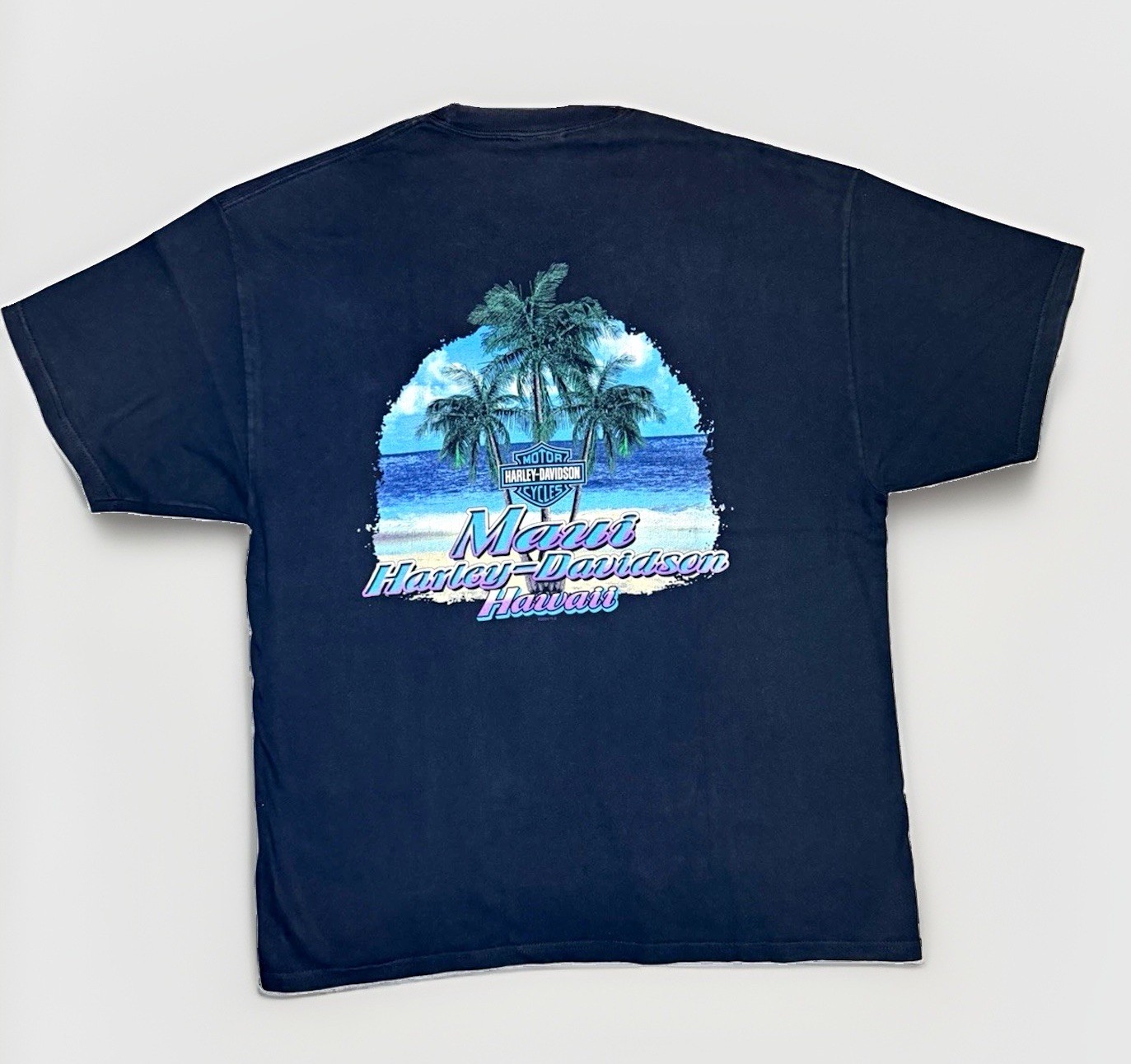 Vintage 2004 Harley Davidson Maui Hawaii T Shirt XL Black Pocket Y2K