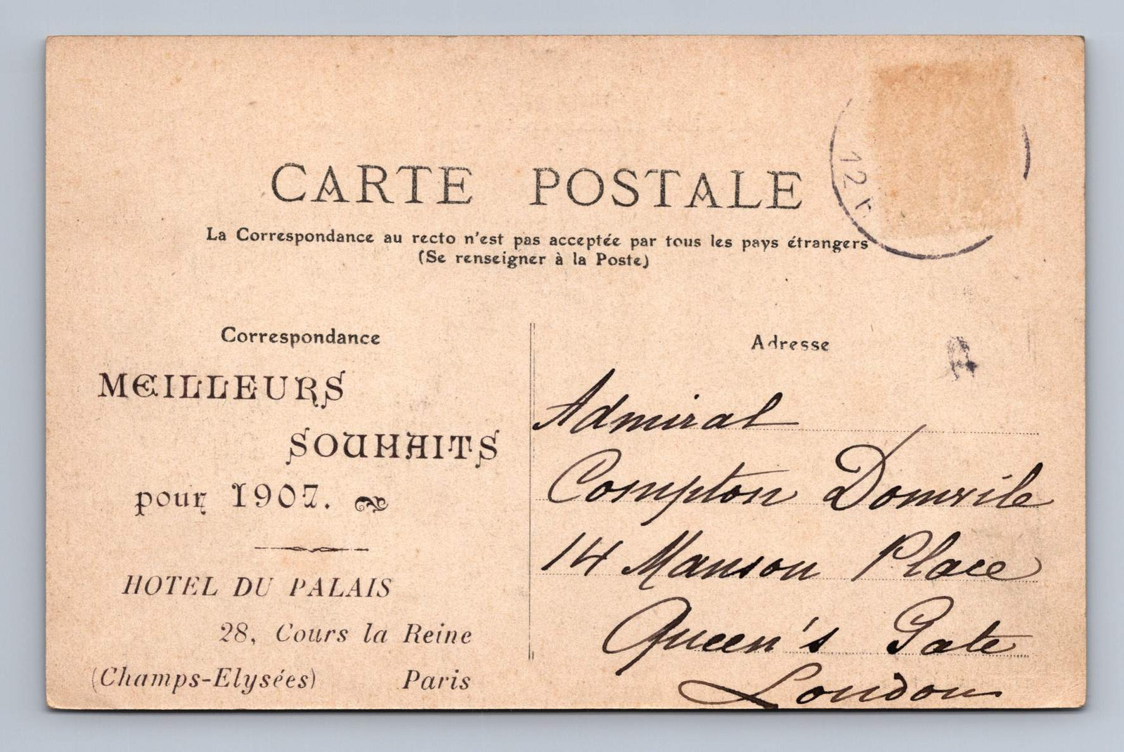 Antique PARIS Postcard Pont Alexandre Iii France Panoramic View 1907
