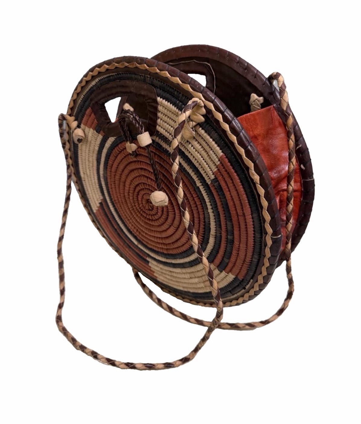 African Artisan Handwoven & Leather Bag -burkina