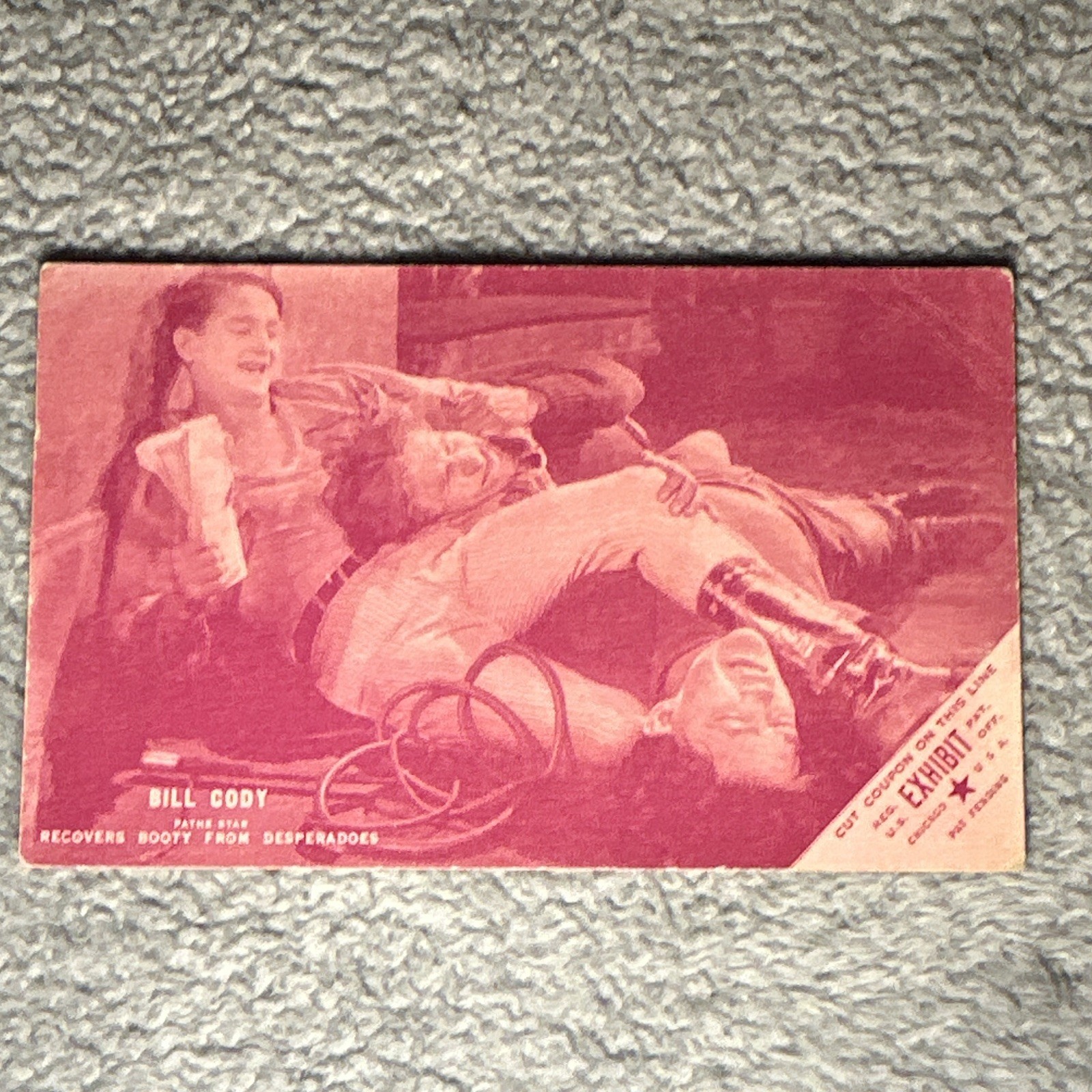 1925-35 Bill Cody Pathé Western Movie Star Exhibit Arcade Card Ephemera