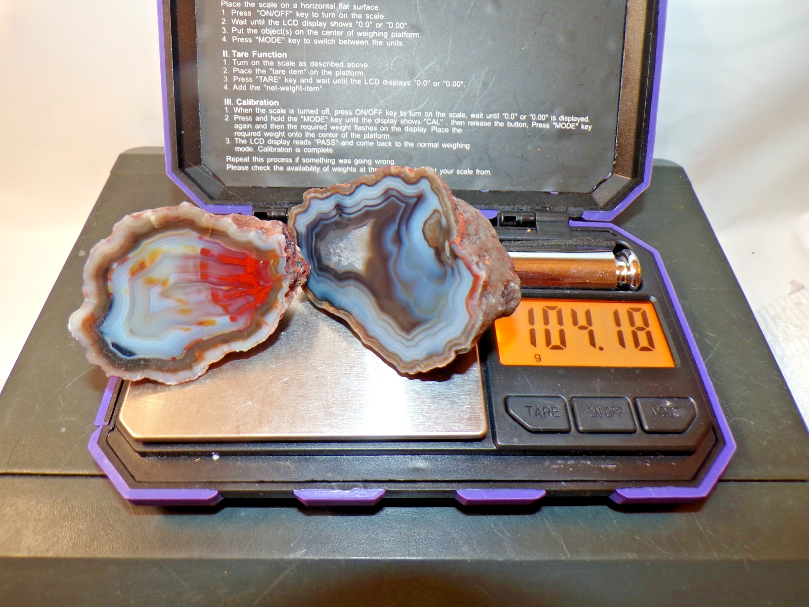 2 Condor Agate Polished Nodules - 104.18 Grams, 2x1.5
