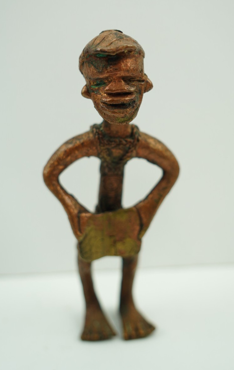 Vintage African Bronze Reader Figurine 5.5\ Vintage African Bronze Reader Figurine 5.5\