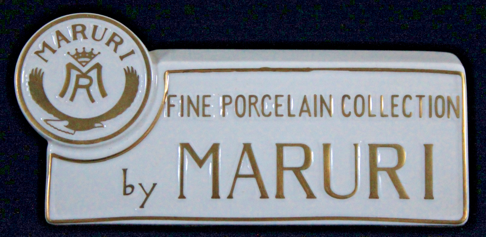 RARE MARURI FINE PORCELAIN COLLECTION STORE DEALER DISPLAY PLAQUE SIGN 6.5\