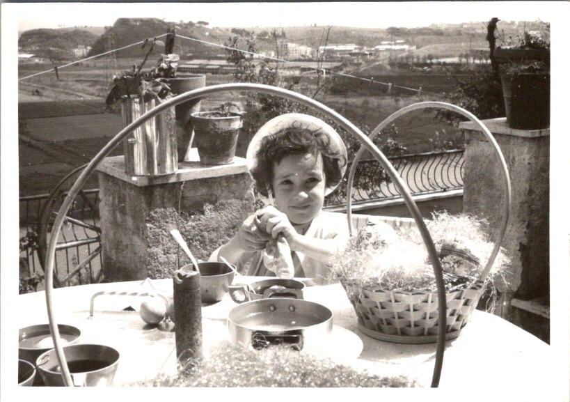 1950s Photograph Silver Gelatin Young Girl Candid Mediterranean Rural Vista