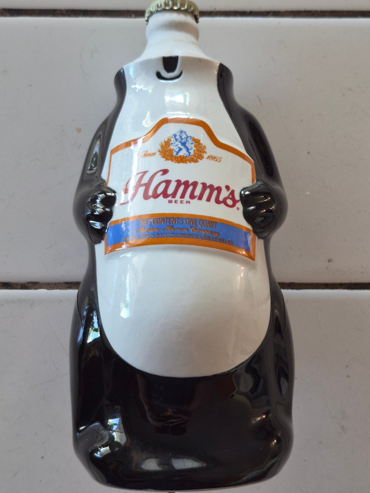 Vintage 1972 Hamm's Beer Bear Advertising Decanter Bottle No Head Sealed Heavy