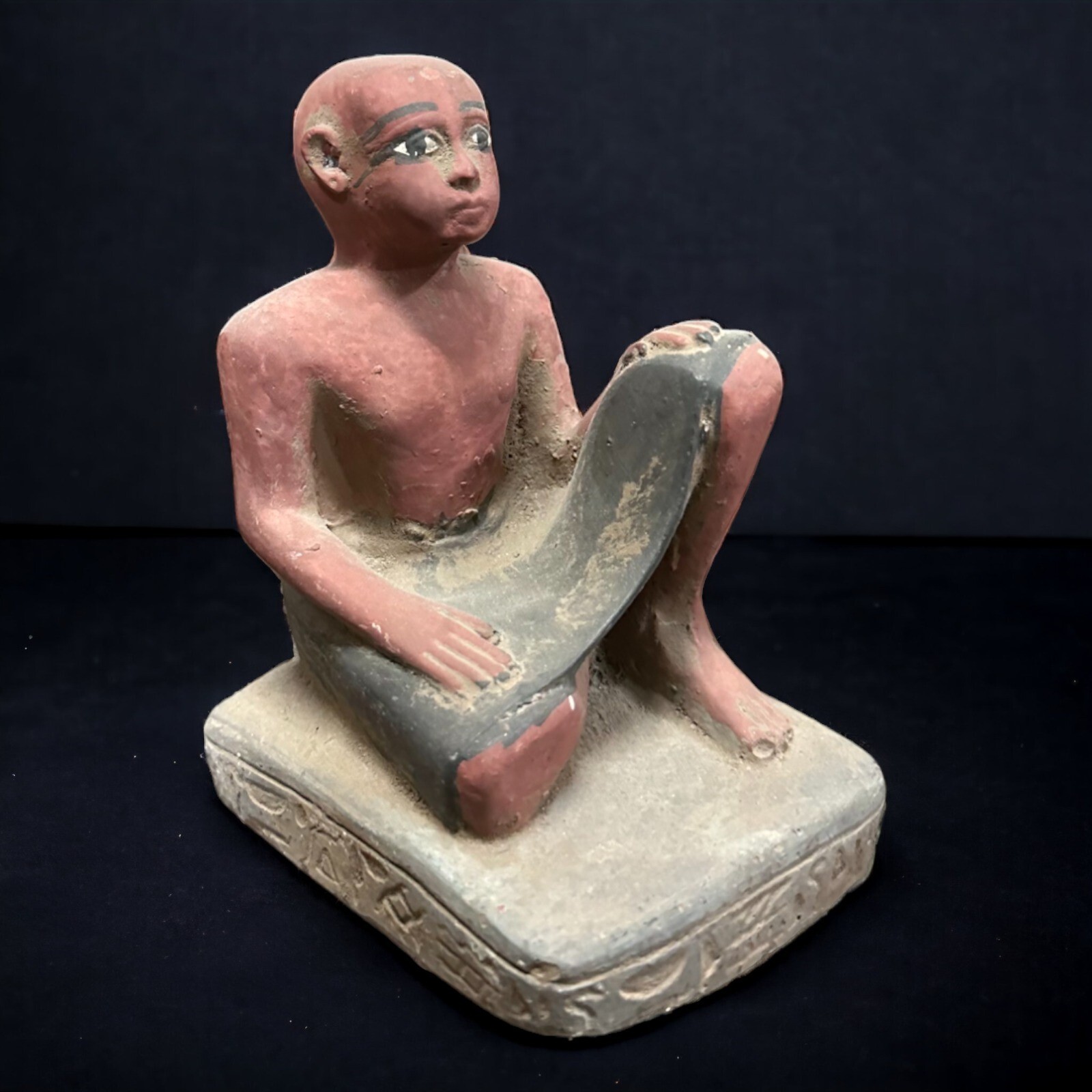 Rare Ancient Antiquities Egyptian Scribe Hieroglyph Pharaonic Unique Statue BC
