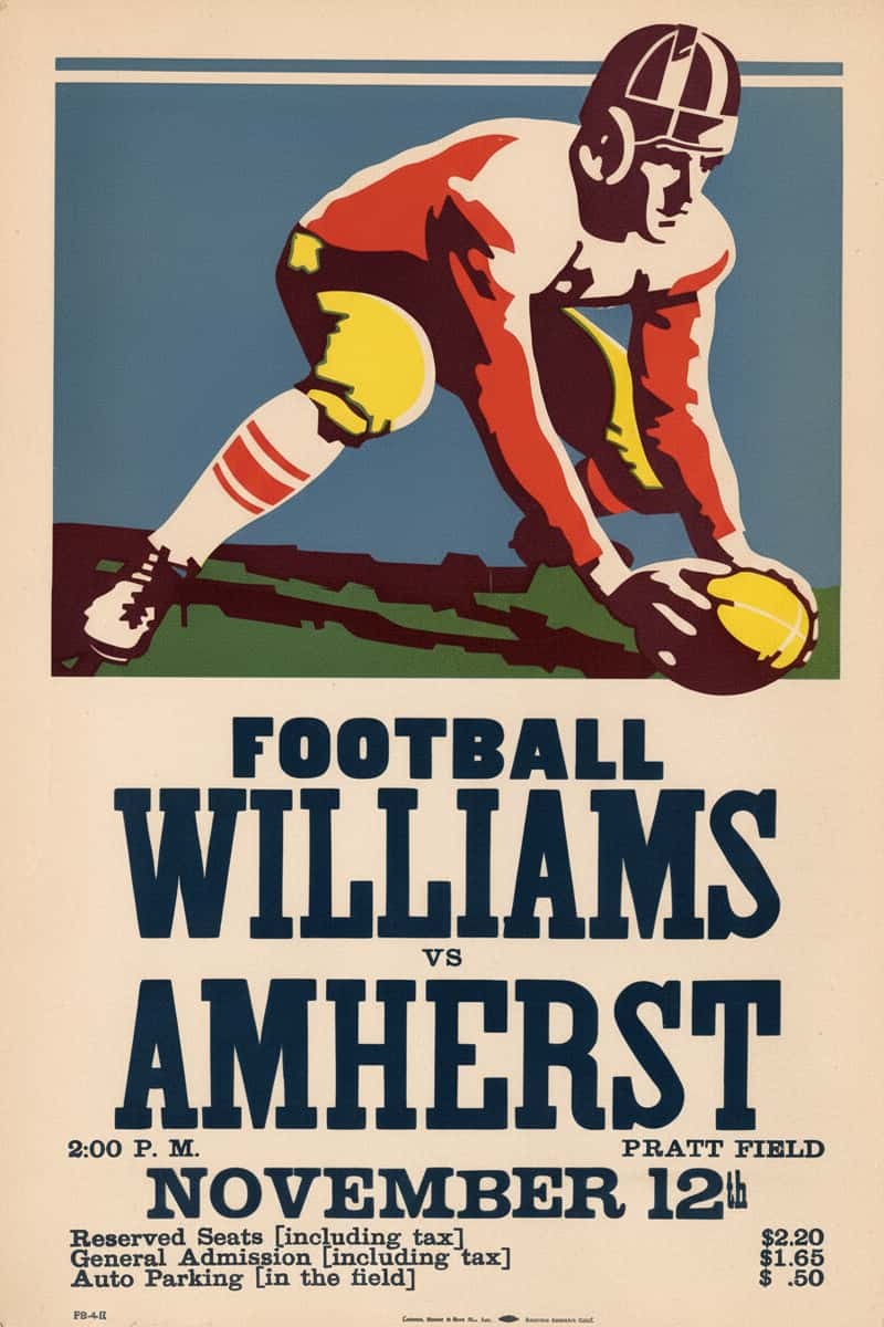 🏈 Retro Football Poster - Williams vs Amherst (1930s) - 24x36” - 200GSM