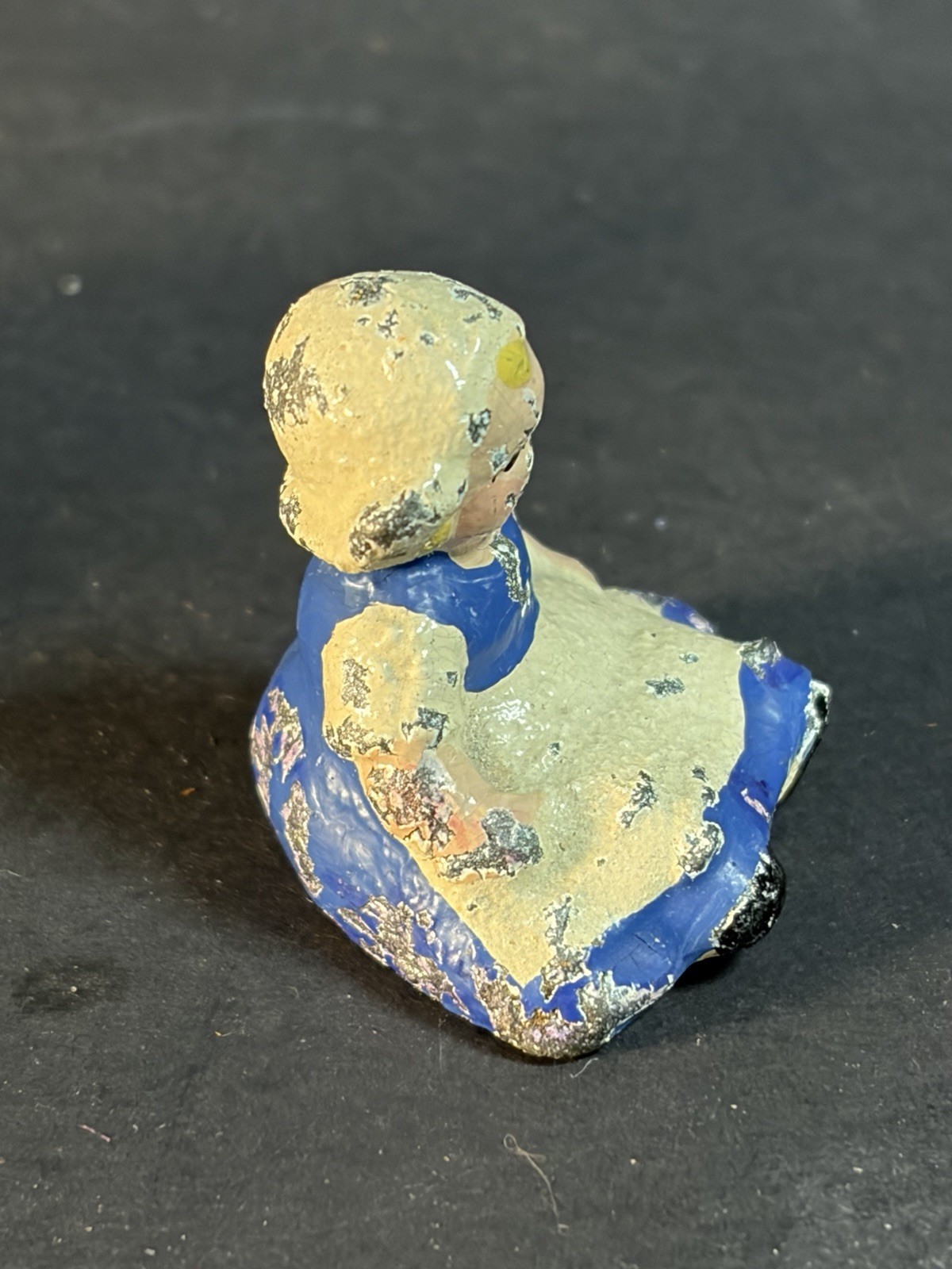 Pair Of Miniature Cast Iron Girls-Seated & Boy On Swing (Missing String) 1”-1.5”