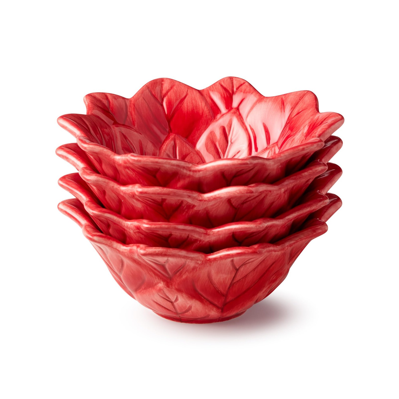 Certified International 21642SET4 Poinsettia Bowls, Set of 4 Red 3D Ceramic Certified International 21642SET4 Poinsettia Bowls, Set of 4 Red 3D Ceramic
