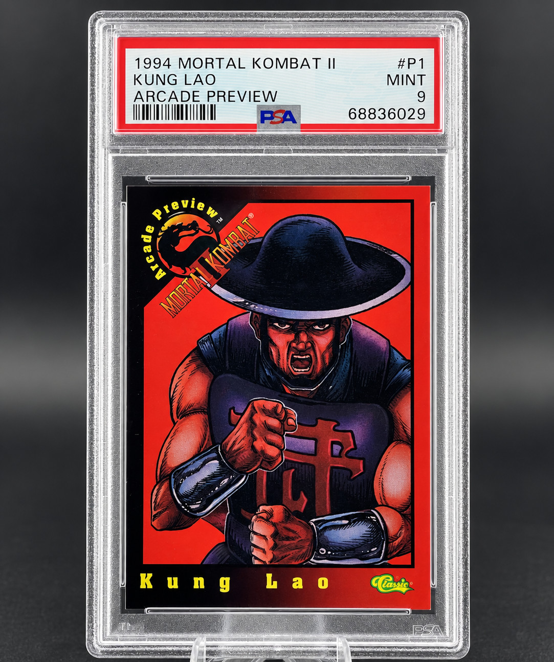 1994 Classic Games Mortal Kombat Series 2 Kung Lao #P1 POP2 PSA 9 NO  10\'S