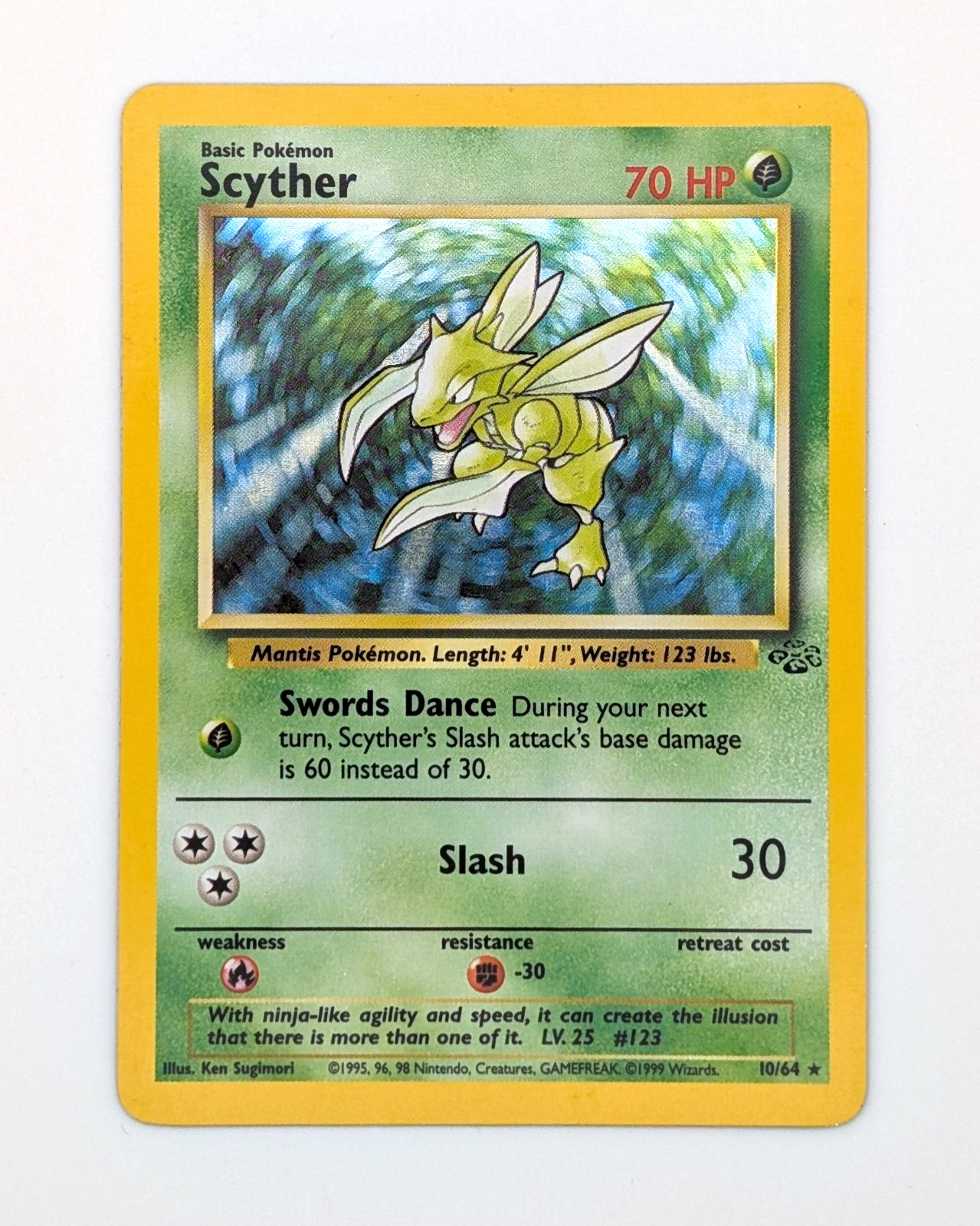 1999 Pokemon Jungle Scyther 10/64 Holo Rare Vintage WOTC Unlimited