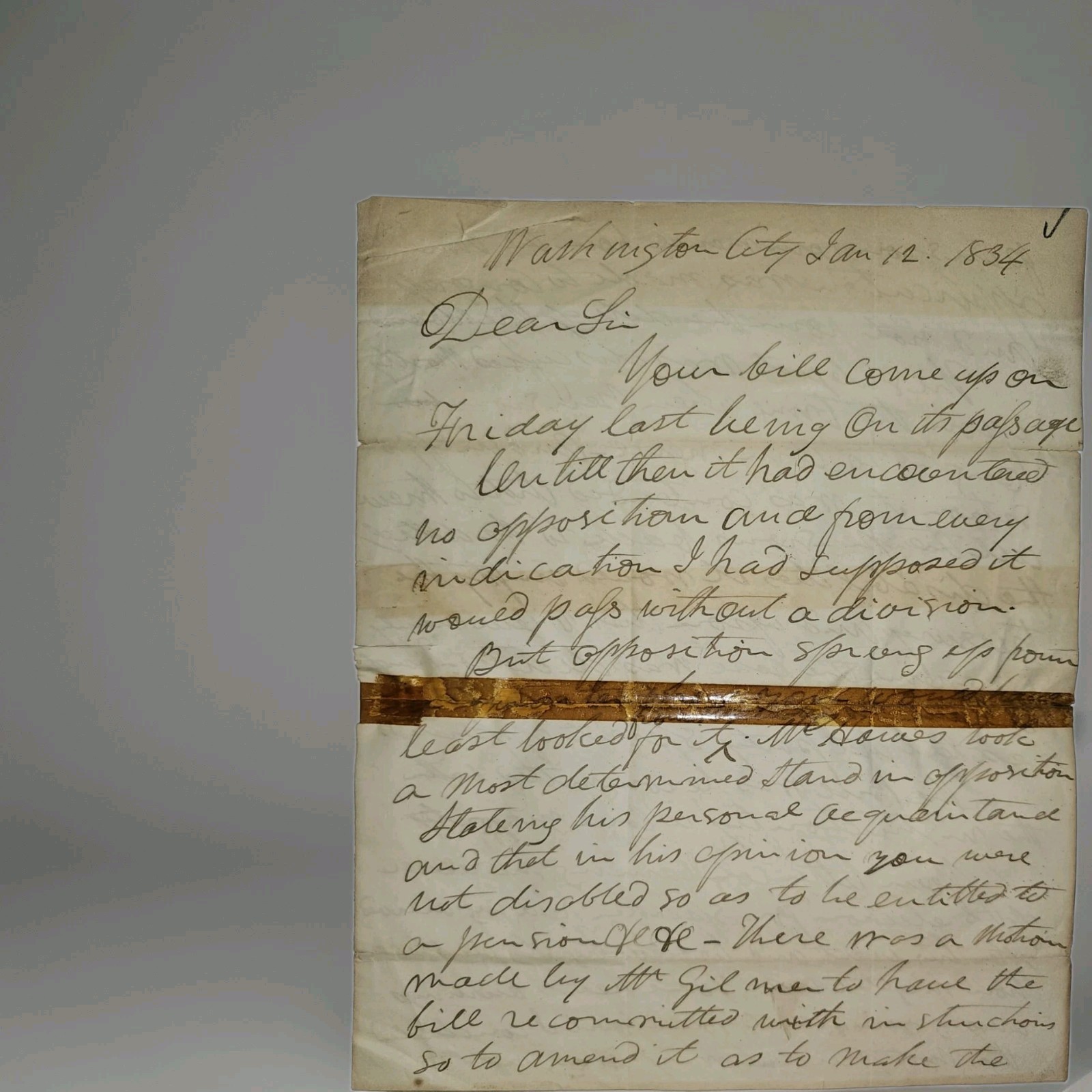 1834 Chilton Allan ALS to Col Leslie Combs War of 1812 Pension Free Frank Kentuc