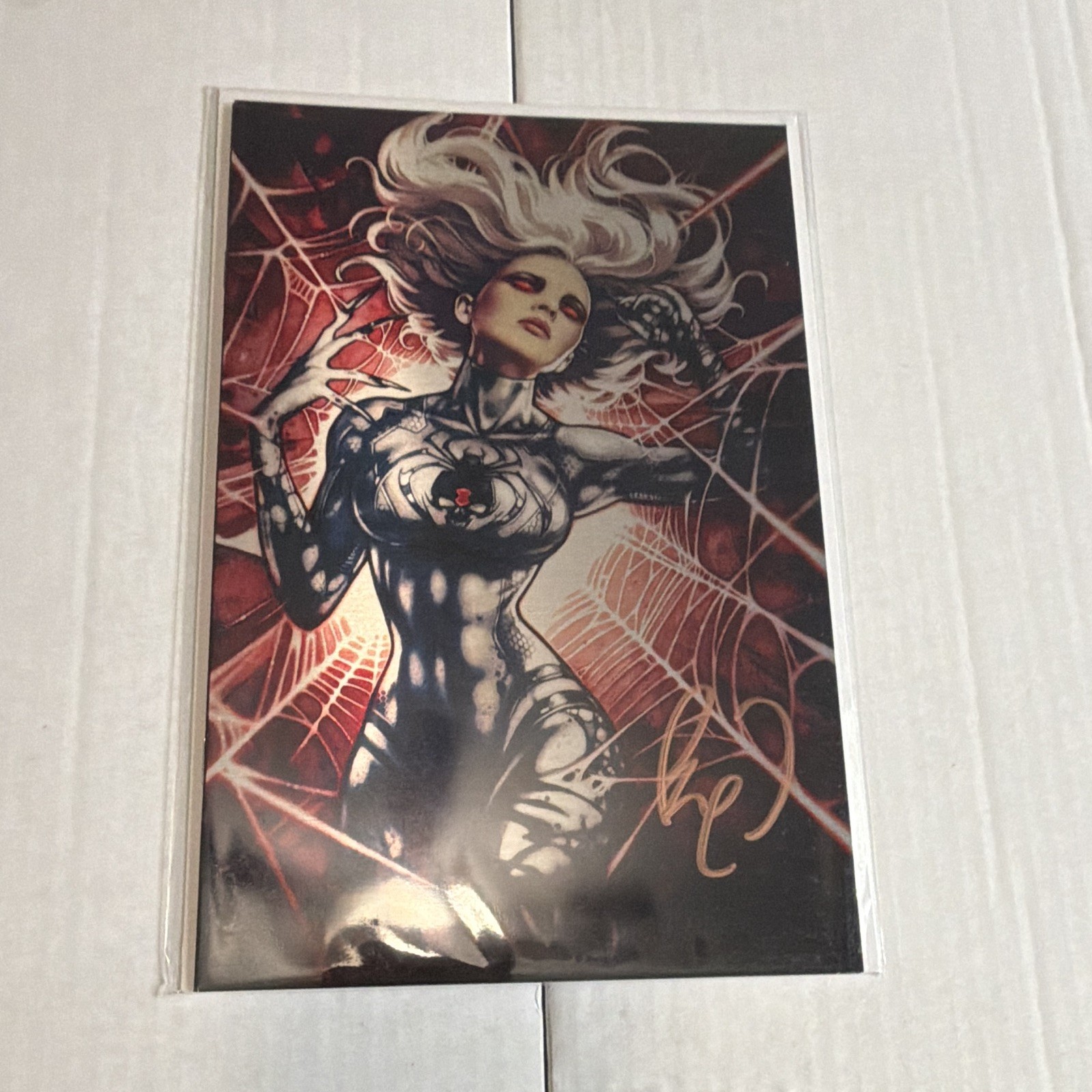 White widow #6 metal cover. Signed Benny Powell deep crimson color 🔥🔥🔥 COA 