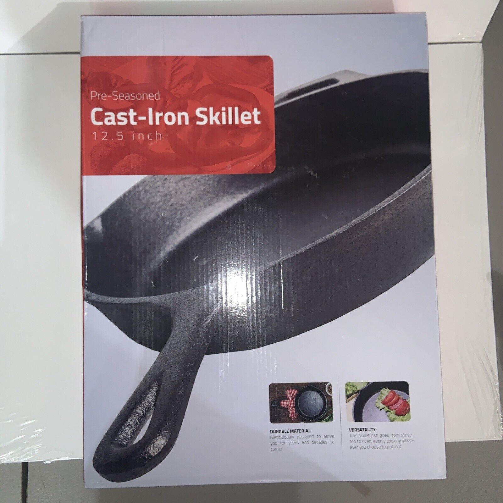 new Pre-Seasoned 12.5 Inch Cast Iron Skillet Multipurpose  by Utopia Kitchen