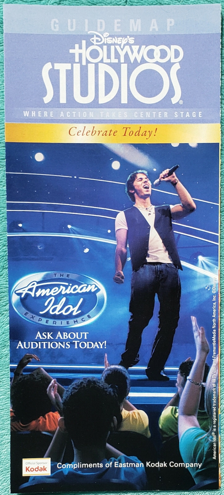 2010 Disney's Hollywood Studios Fold Out Map & Guide - American Idol Experience