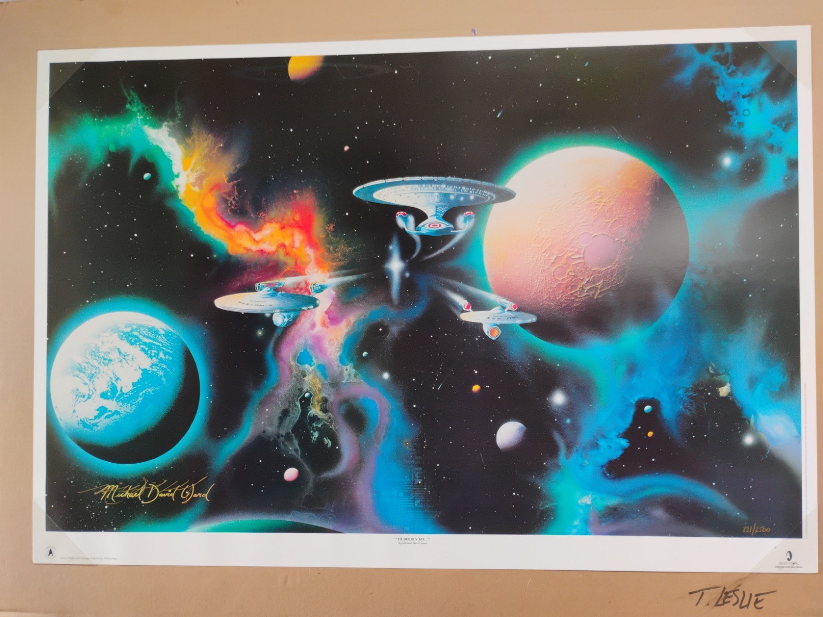1994 Star Trek To Boldly Go Michael David Ward Signed Lithograph 221/2500 25x36