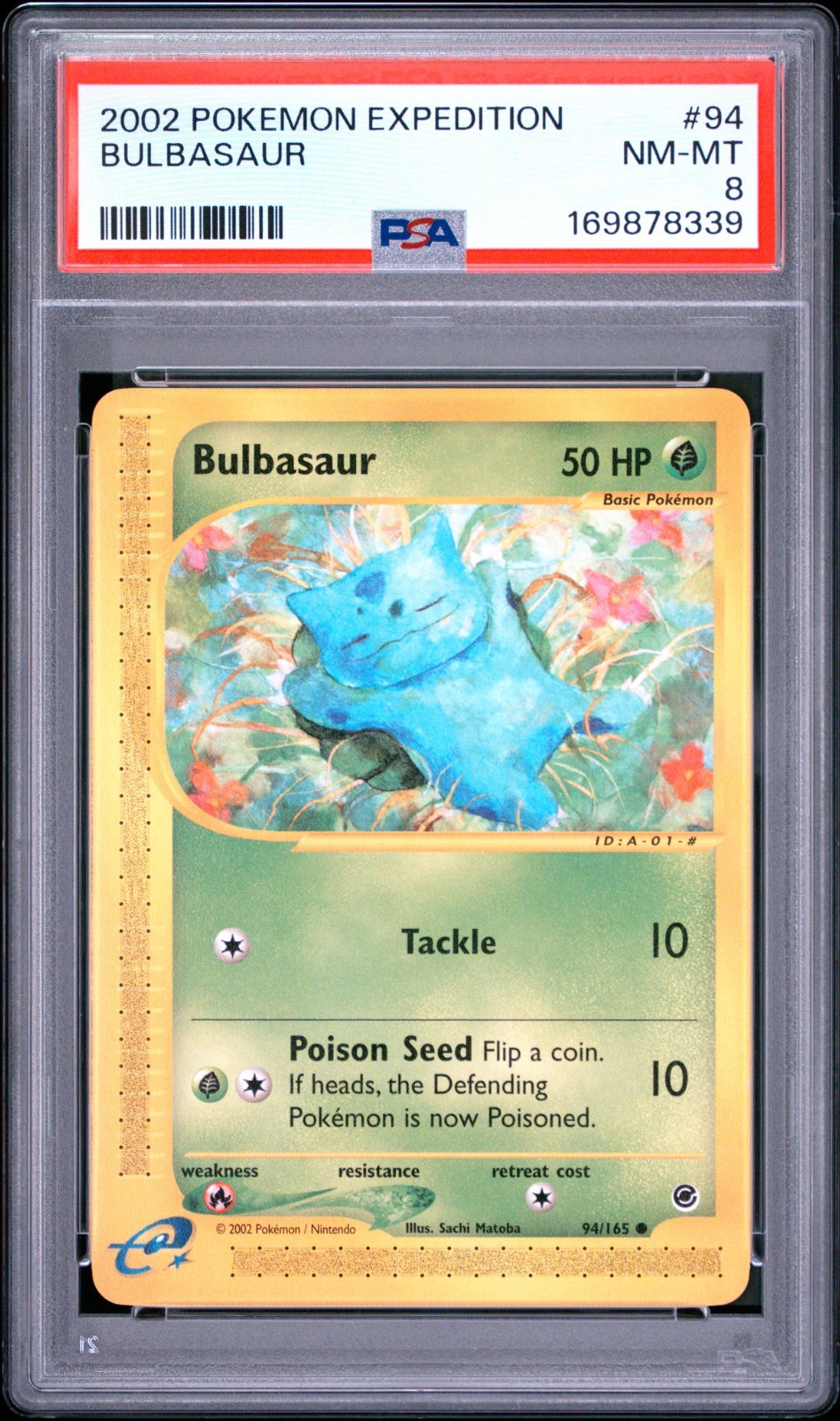2002 POKEMON EXPEDITION BULBASAUR #94 PSA 8