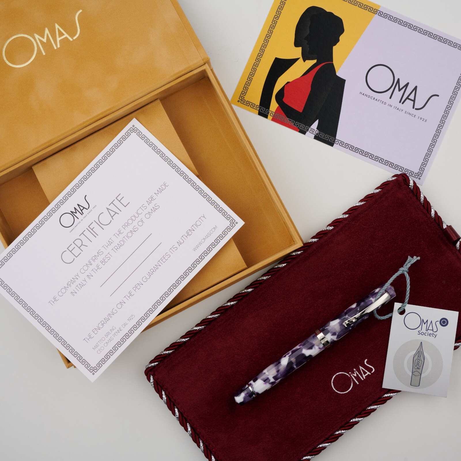 OMAS 100th Anniversary Milord Viola Artico Arctic Violet Rollerball Pen Limited