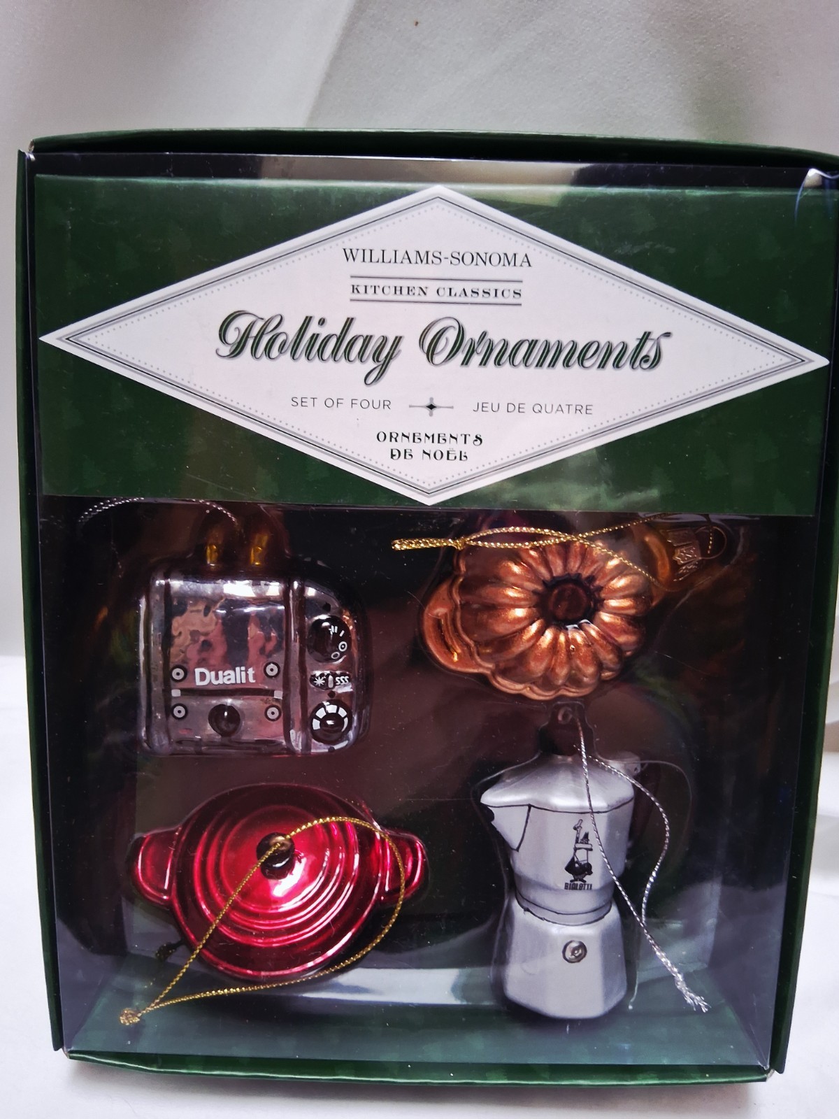 Williams Sonoma Kitchen Classics Appliances 4 Christmas Ornaments Le Creuset IOB