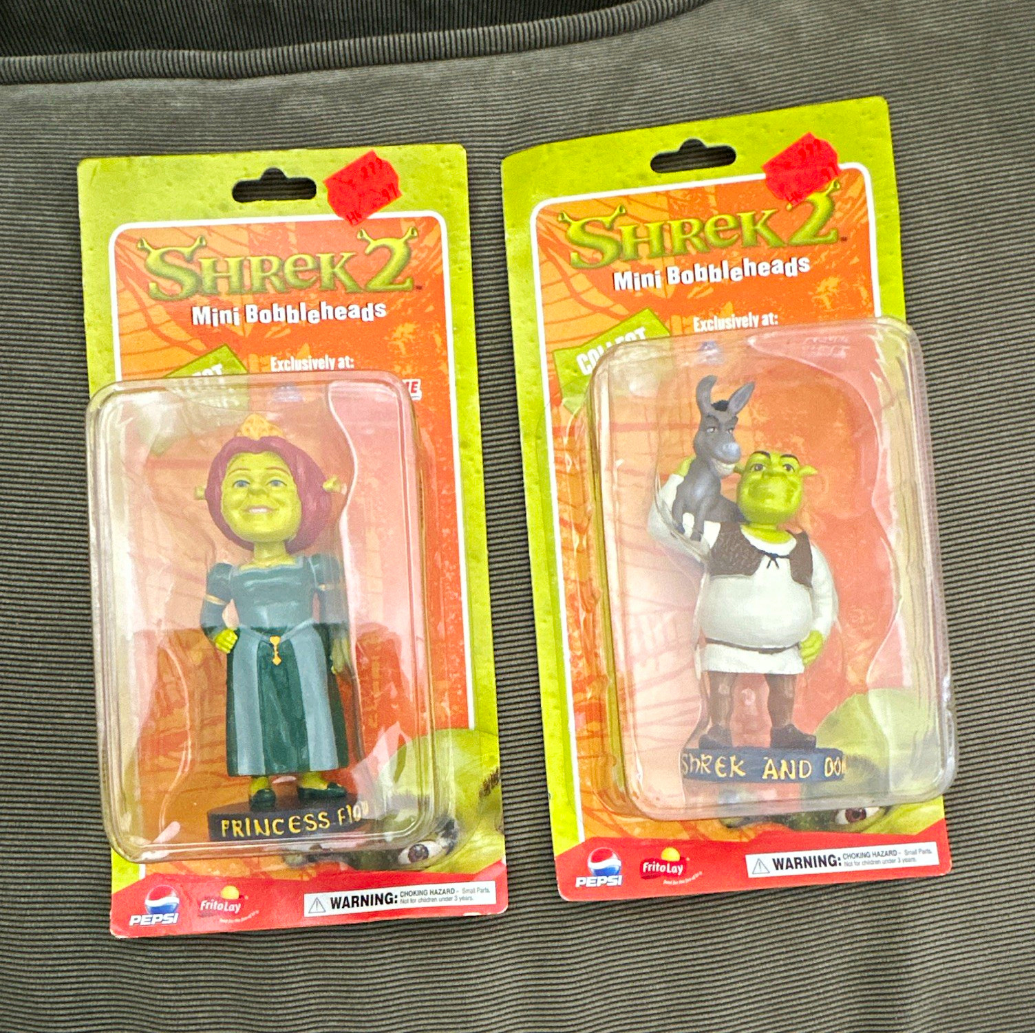 Pepsi Shrek 2 Mini Bobblehead 2-Pack Princess Fiona Shrek Donkey