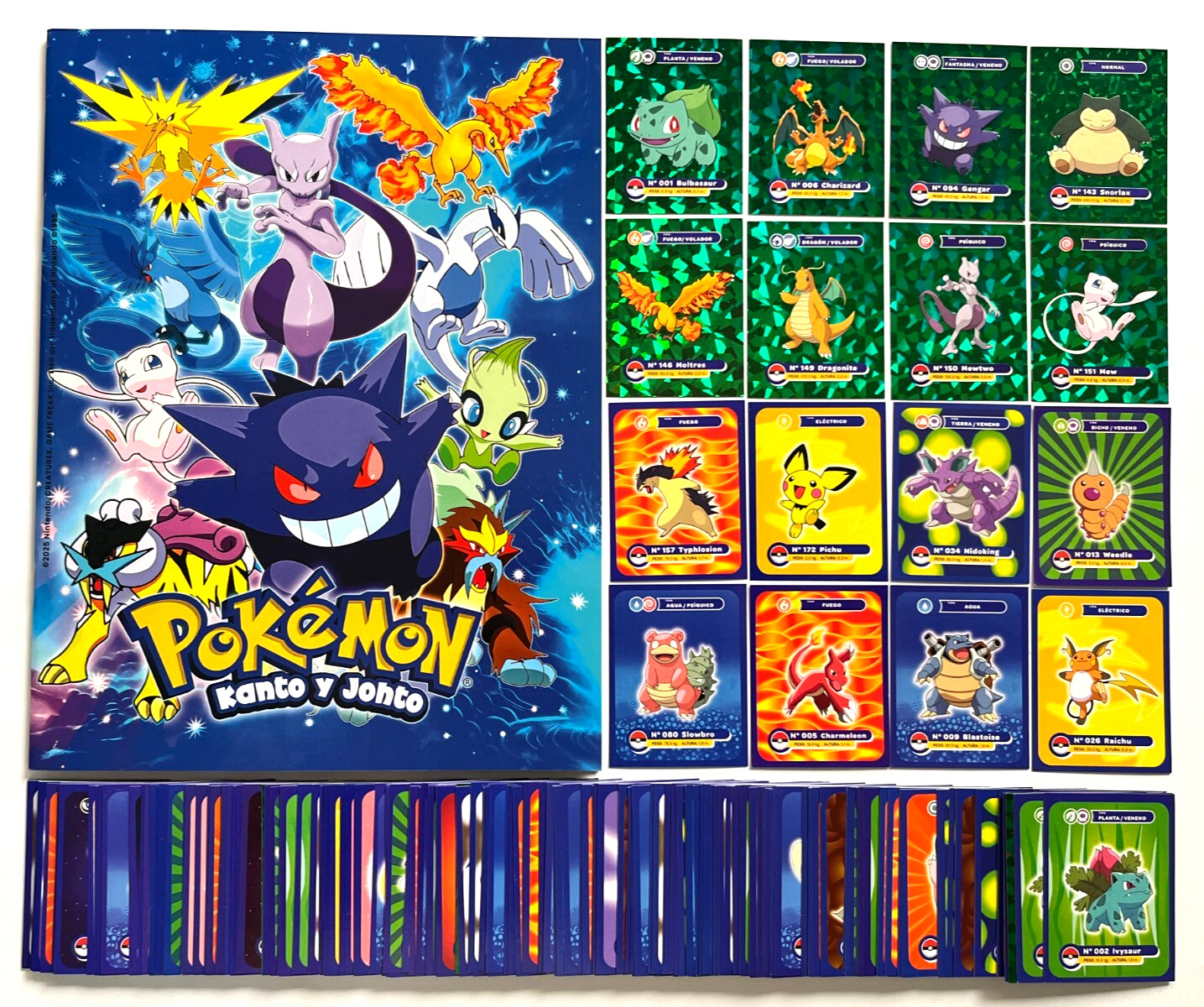 2025 ALBUM POKEMON KANTO & JOHTO + Full Set 251/251 Stickers Peru MEWTWO #3