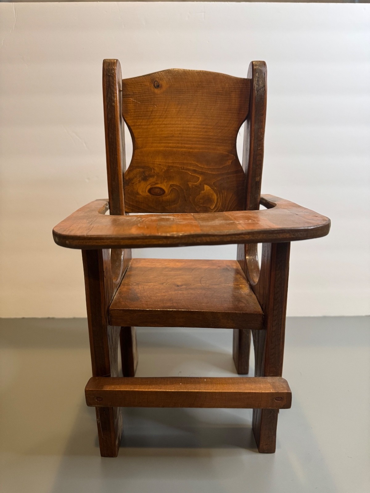 Vintage Antique Wooden High Chair for Dolls or Stuffed Animals