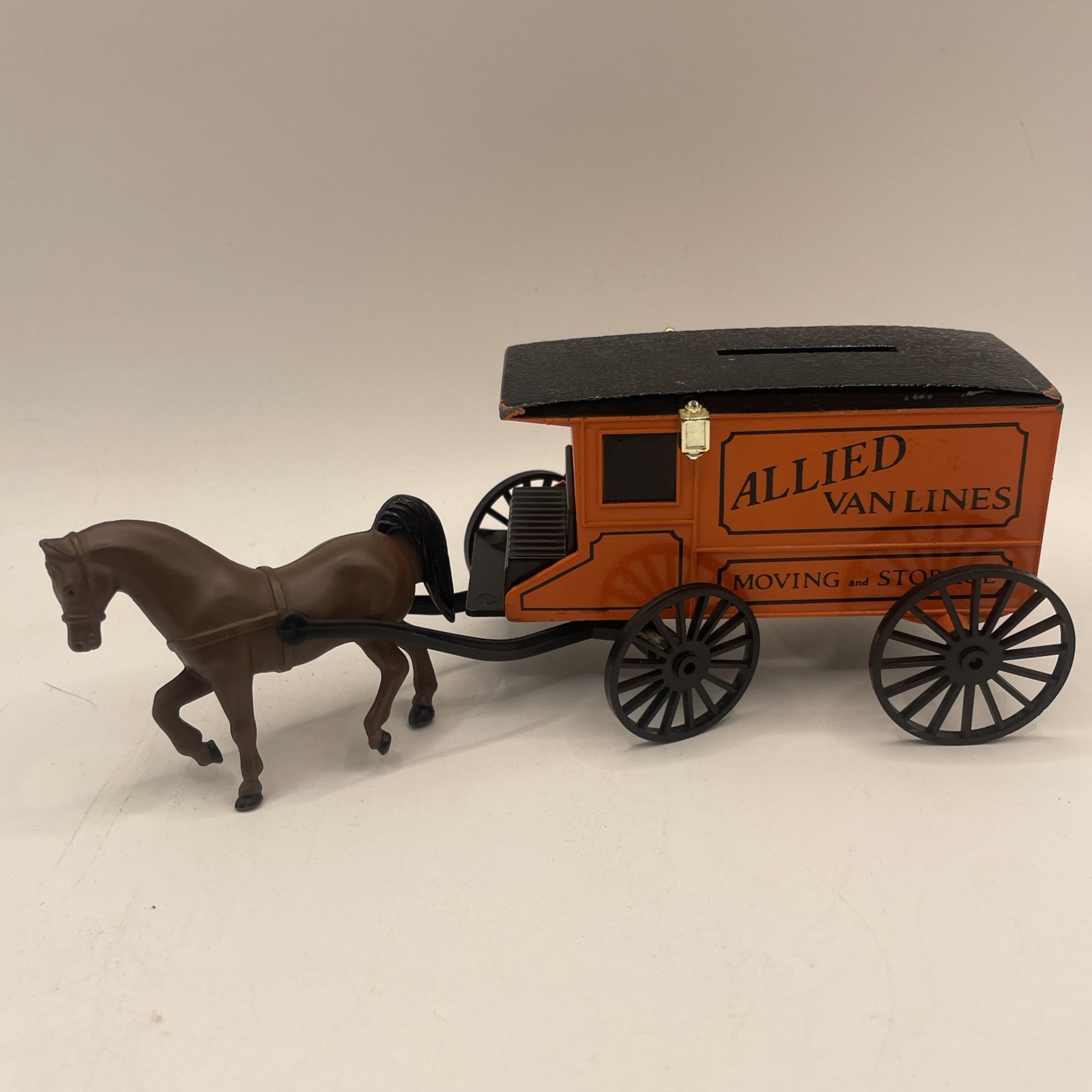 Vintage Antique Ertl Allied Van Lines Horse Drawn Cart Bank