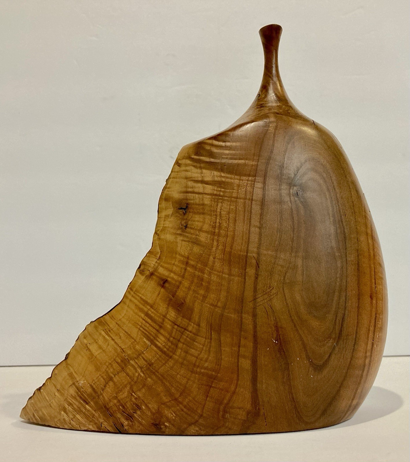 1977 Doug Ayers Large Walnut Burl Weed Pot Live Edge Sculptural Studio Wood Art