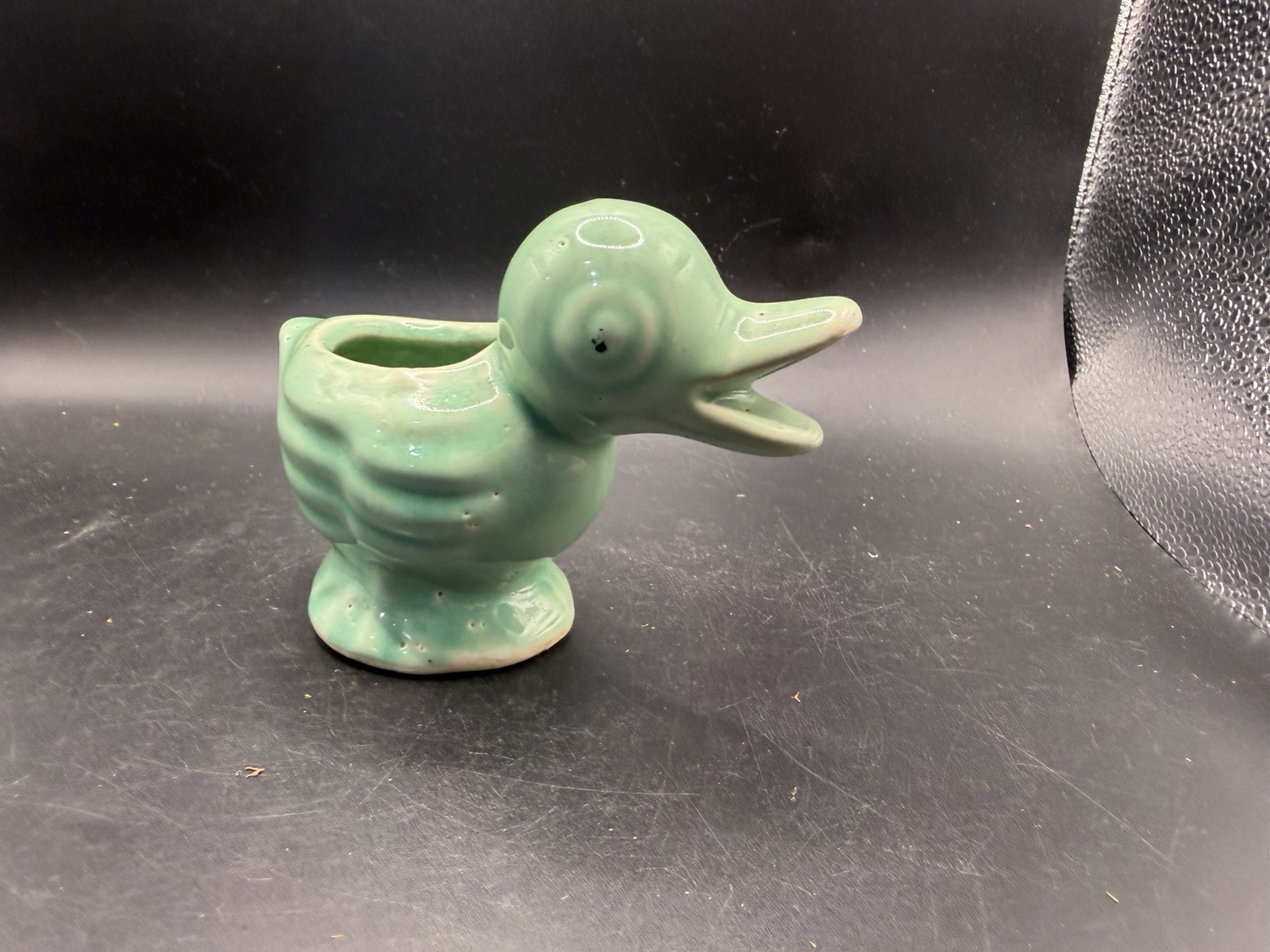 Vintage Green Ceramic Duck Planter Open Beak Succulent Pot Nursery Decor 4