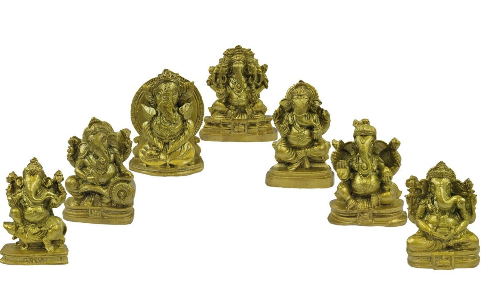 Lord Ganesha Idol Polystone Home Decor Set of 7 Statues Figurines Gift H-2.7\