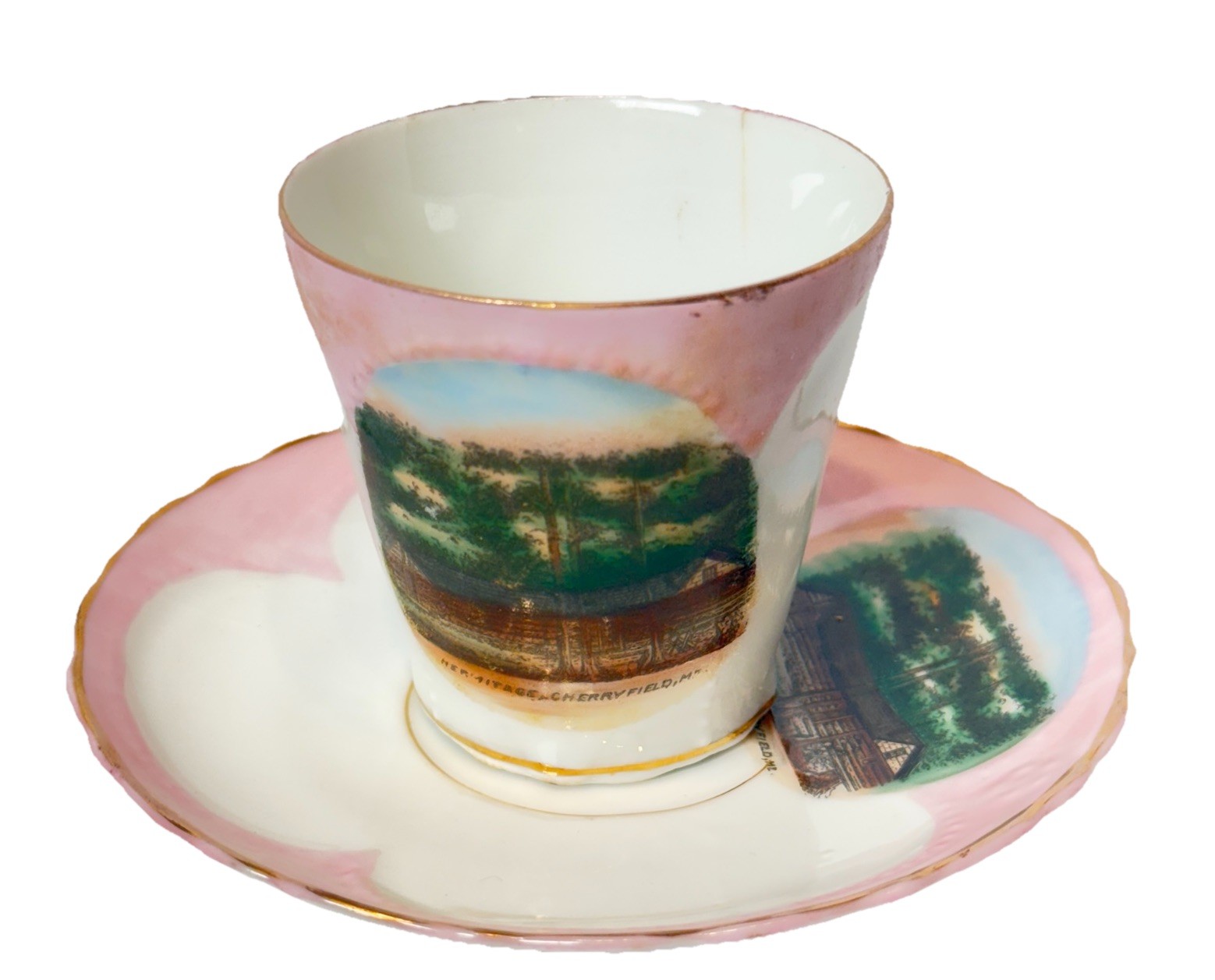 CHERRYFIELD MAINE ME Antique HERMITAGE Souvenir TRINKET TEA CUP
