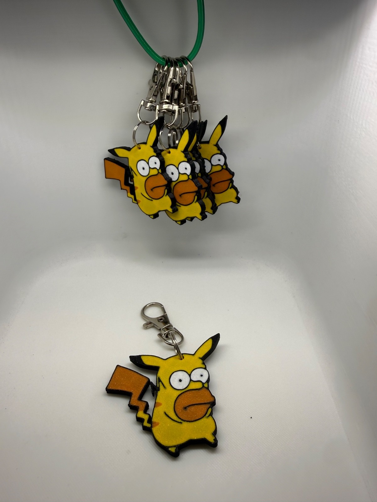 Homerchu Custom Figure – Funny Cartoon Collectible – Homer pickacu Keychain