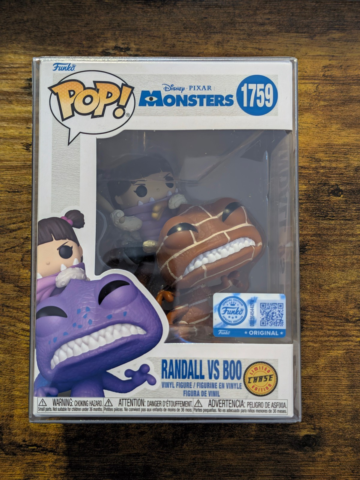 Funko Pop Disney Pixar Monsters Inc Randall vs Boo Chase #1759 Mint + Protector
