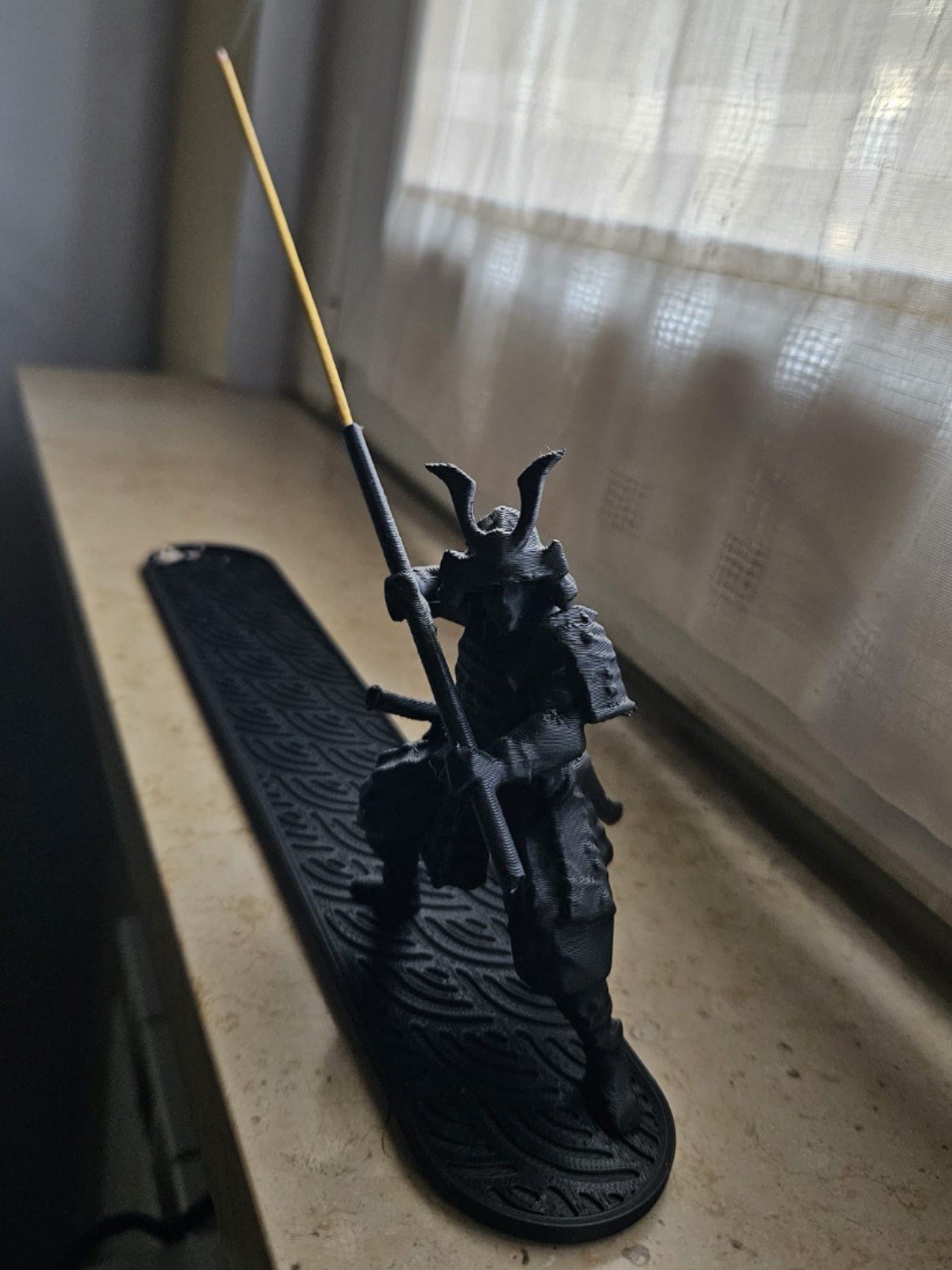Samurai warrior posing - incense stick holder Samurai warrior posing - incense stick holder