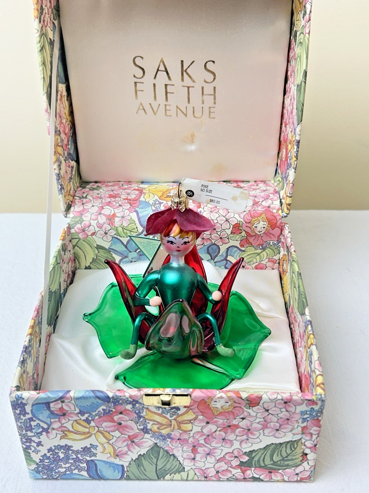 Soffieria De Carlini Pixie Fairy Glass Christmas Ornament Saks Fifth Ave Italy